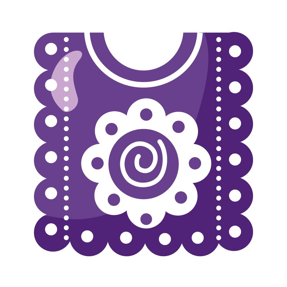 icono de estilo de detalle de poncho de cultura mexicana vector