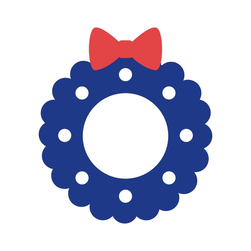 wreath crown with bow silhouette style icon vector