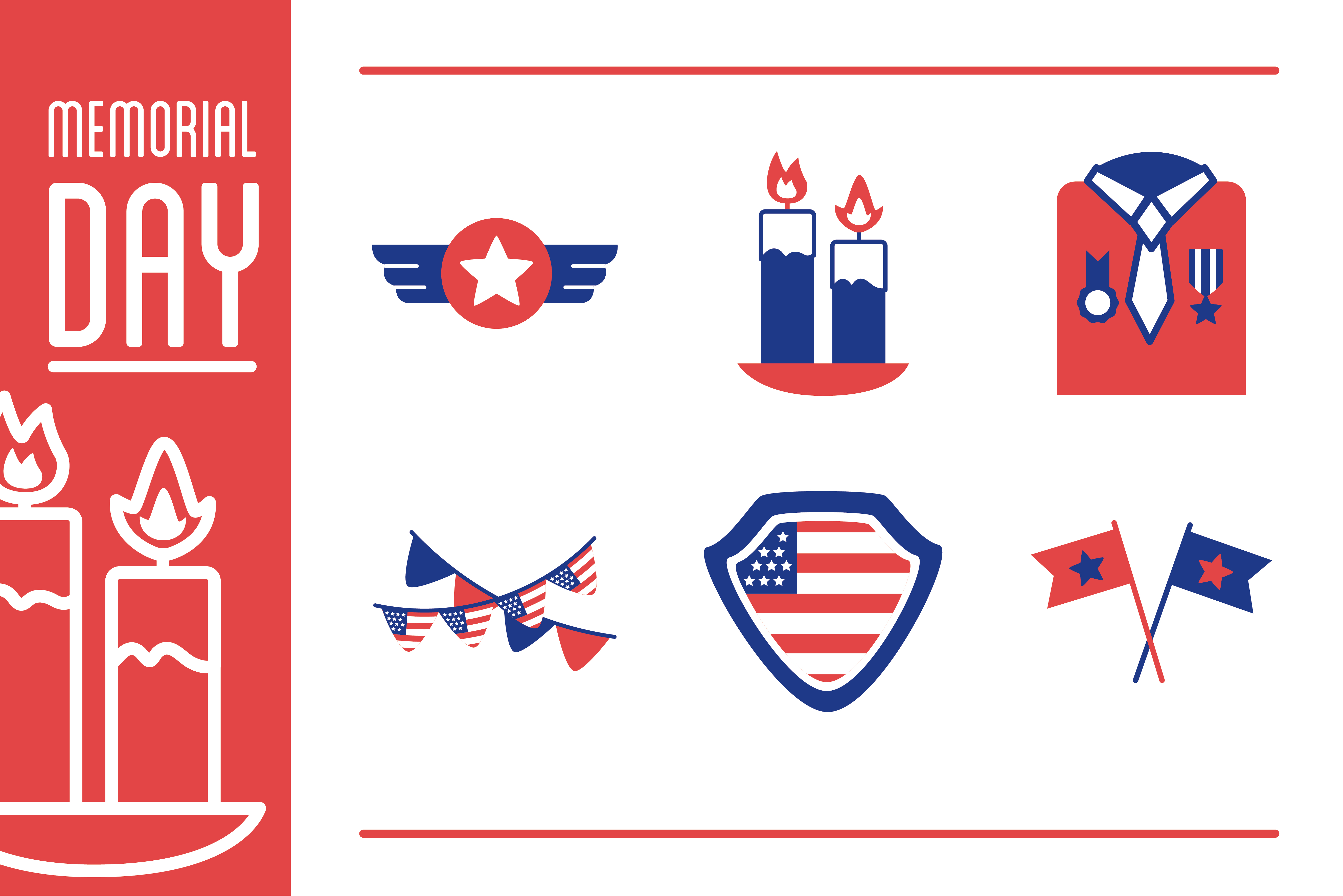 Download Bundle Of Memorial Set Icons 2650959 Vector Art At Vecteezy