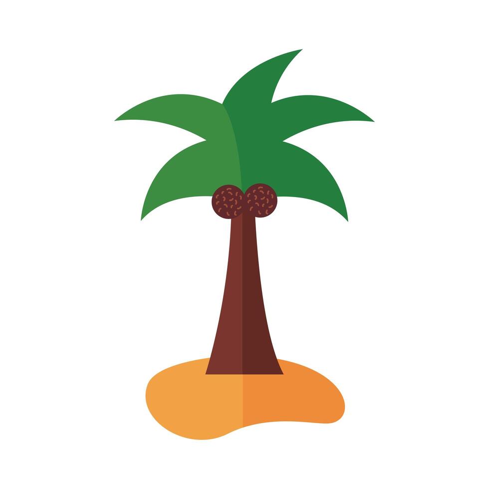 tree palm flat style icon vector