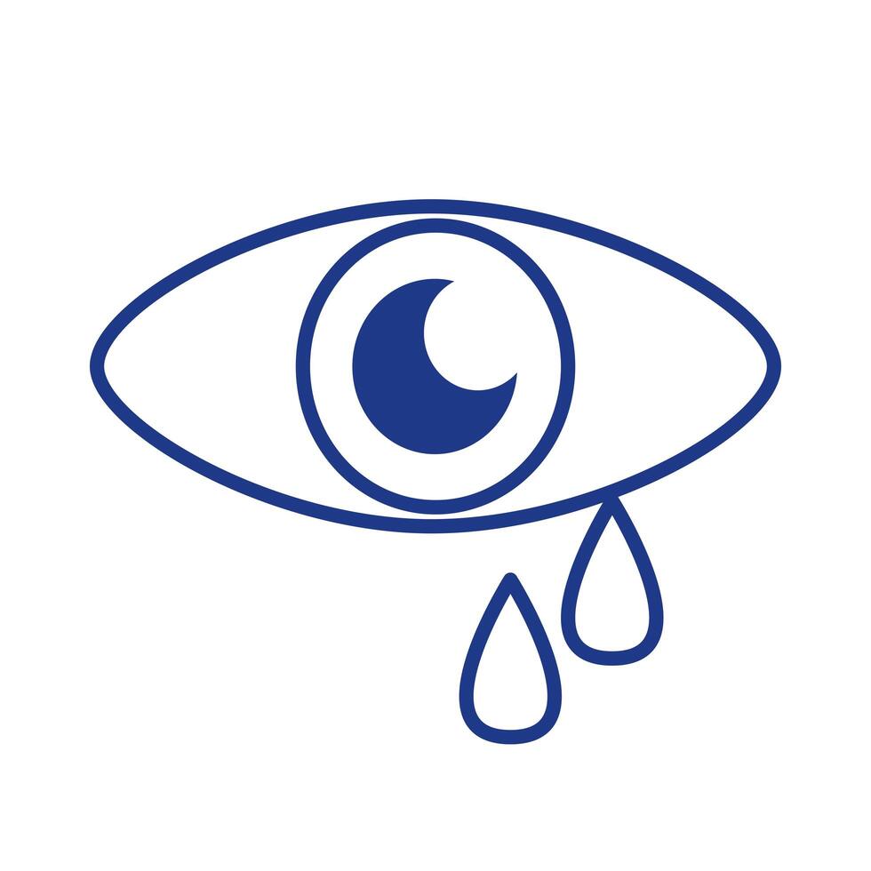 eye human with tears line style icon vector