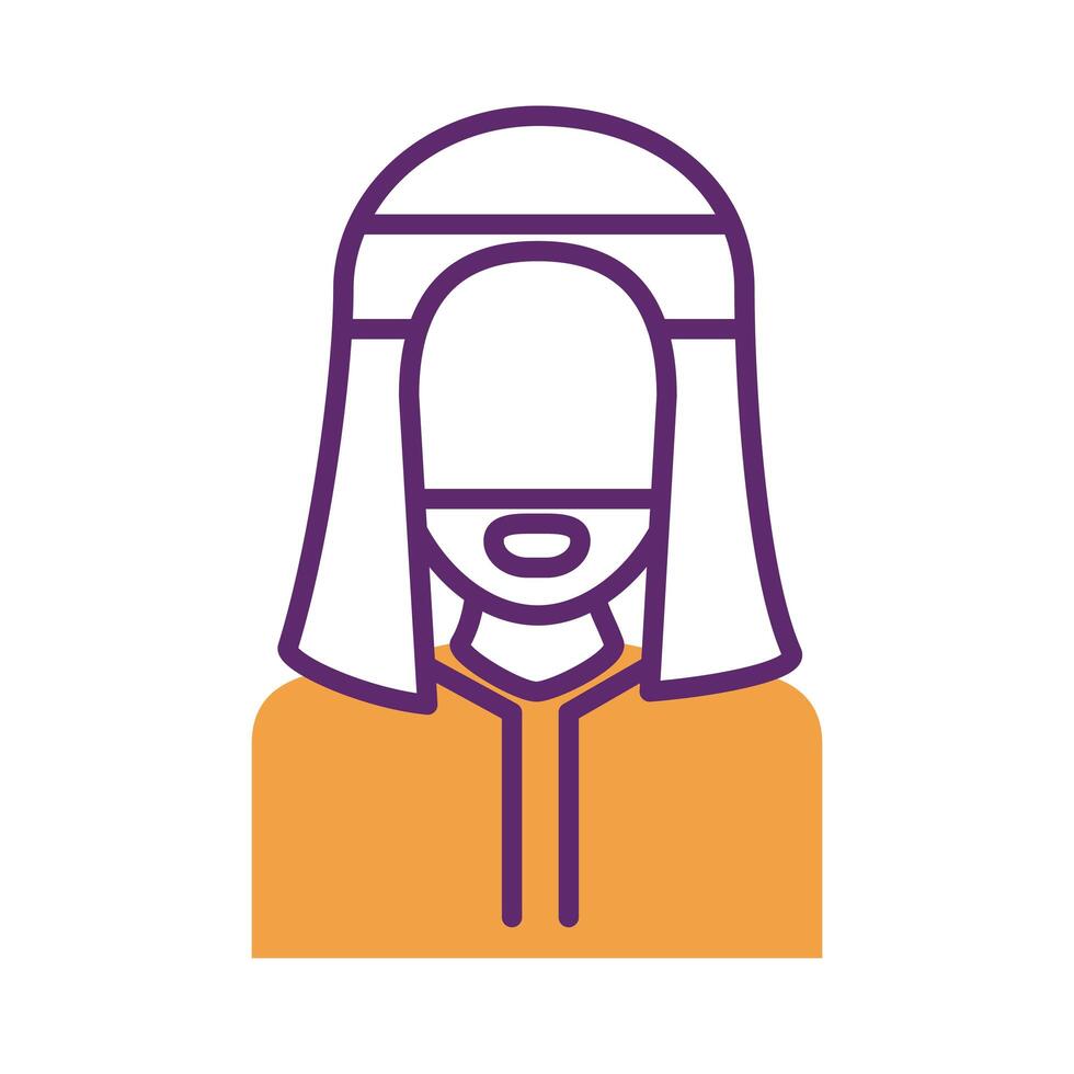 muslim male character line style icon vector