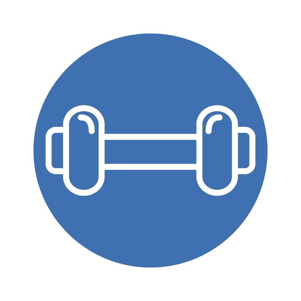 dumbbell weight lifting accessory block style vector