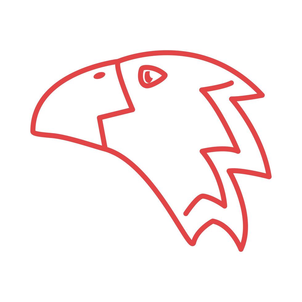 icono de estilo de línea calva de águila vector