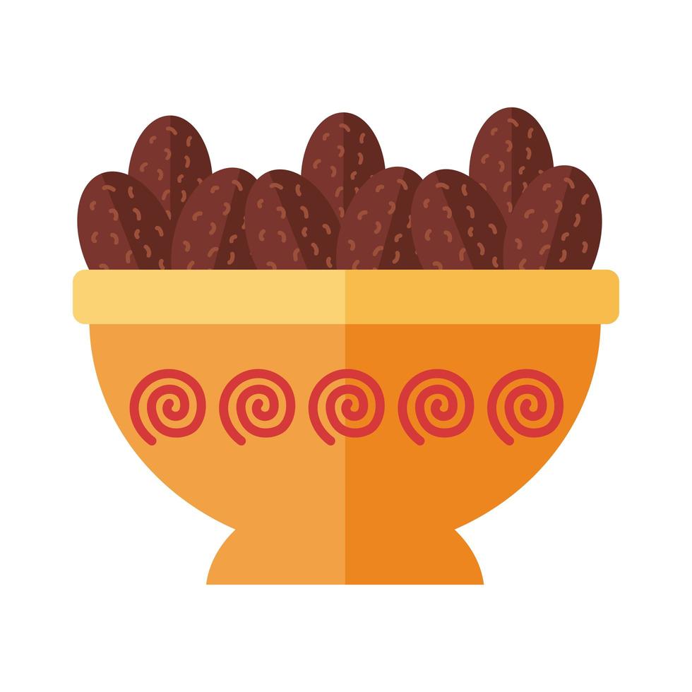 muslim dish with food flat icon vector