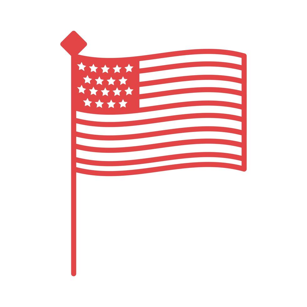 united states of america flag line style vector