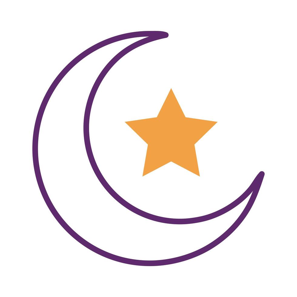 moon night with star line style icon vector