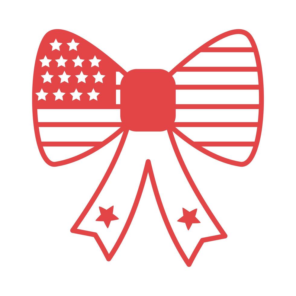 bow with united states of america flag line style vector