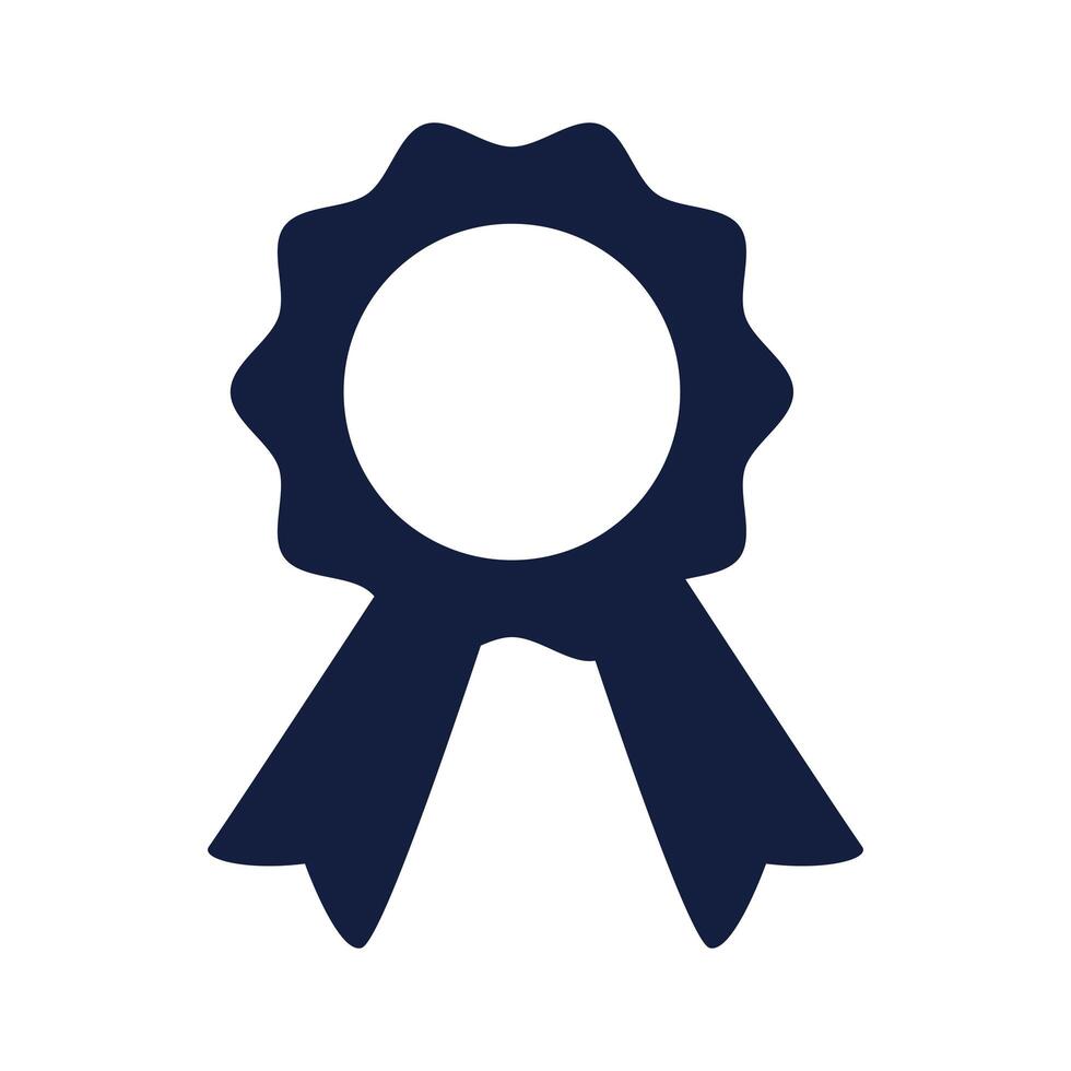 medal award with number one silhouette style vector