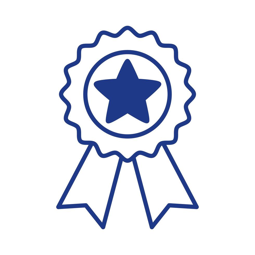 medal with star line style icon vector