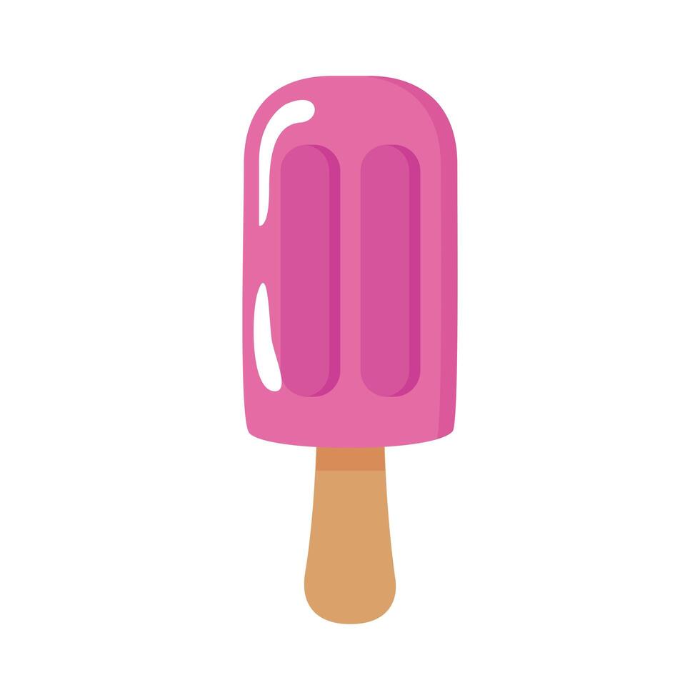 delicioso helado en icono de estilo plano de palo vector