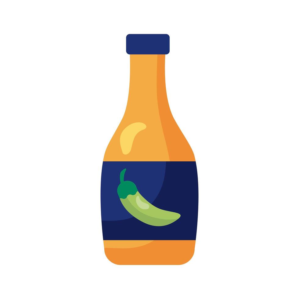 icono de estilo detallado de botella de salsa picante vector