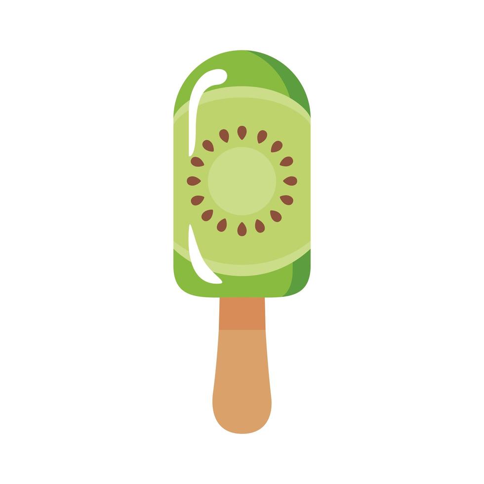 delicioso helado en palo con sabor a kiwi estilo plano vector