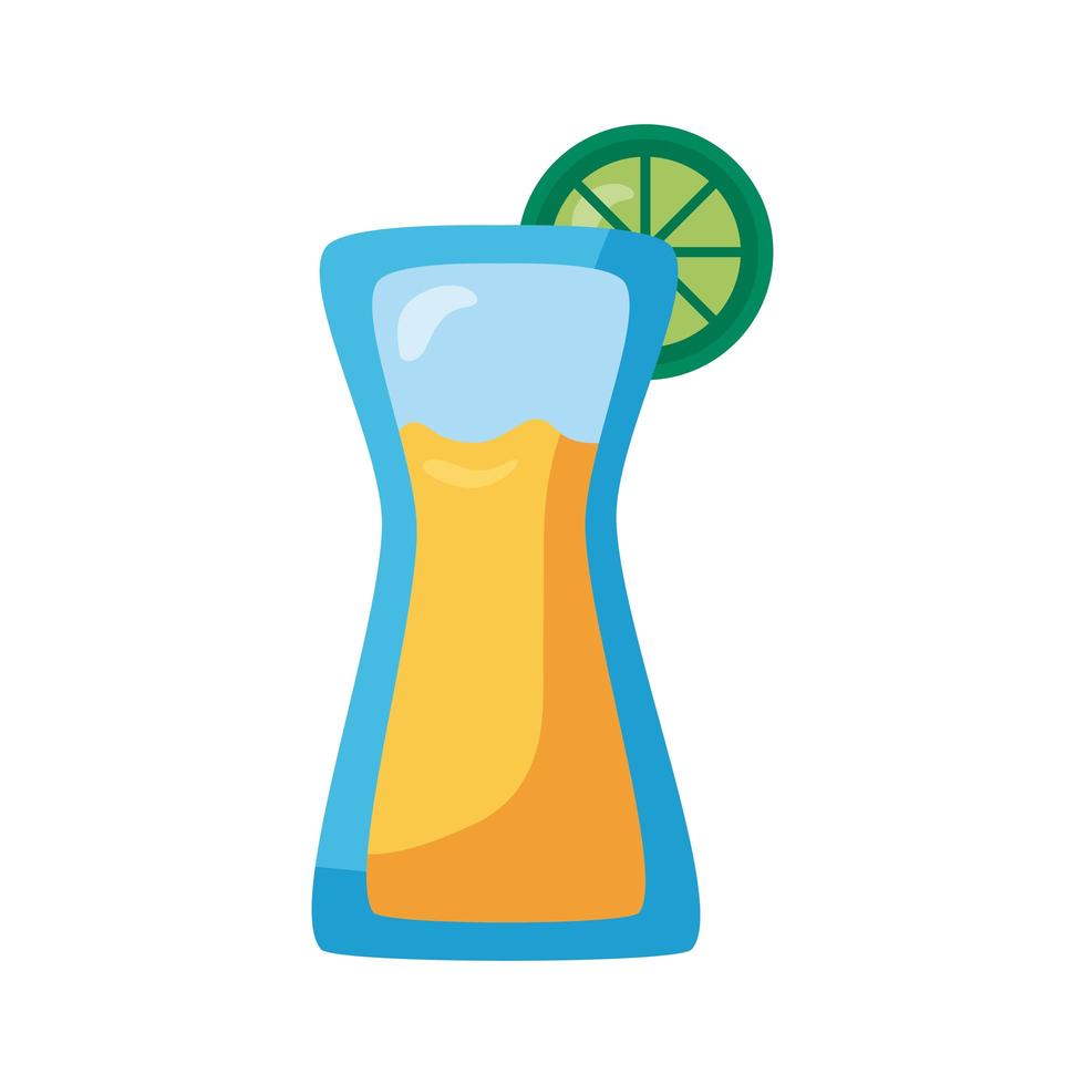 fresh tropical tequila cocktail with lemon detaild style icon vector