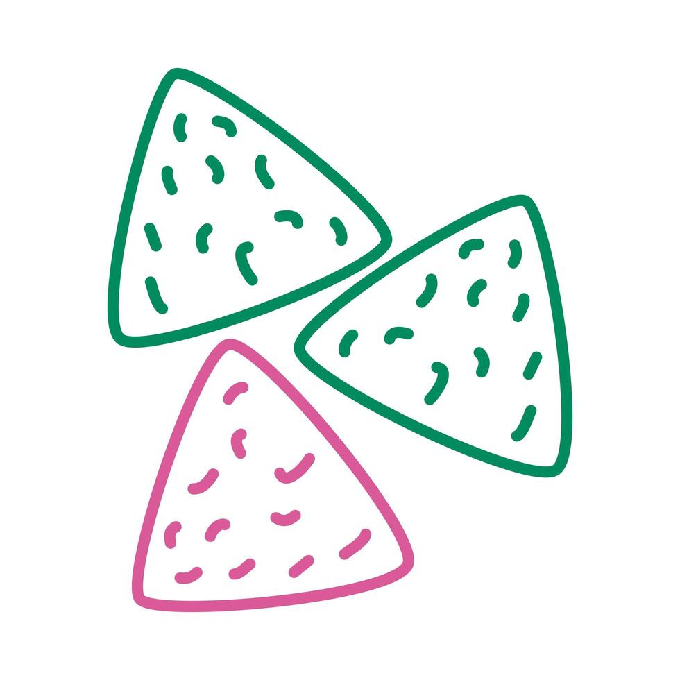 delicious mexican nachos line style icon vector