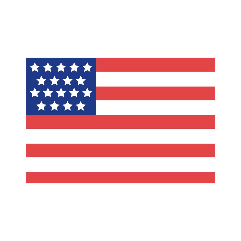 estilo de silueta de bandera de los estados unidos de américa vector