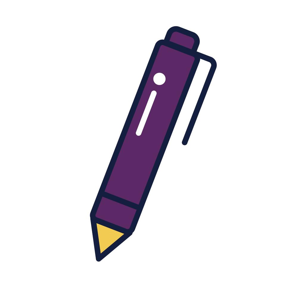 pen school supply line and fill style vector