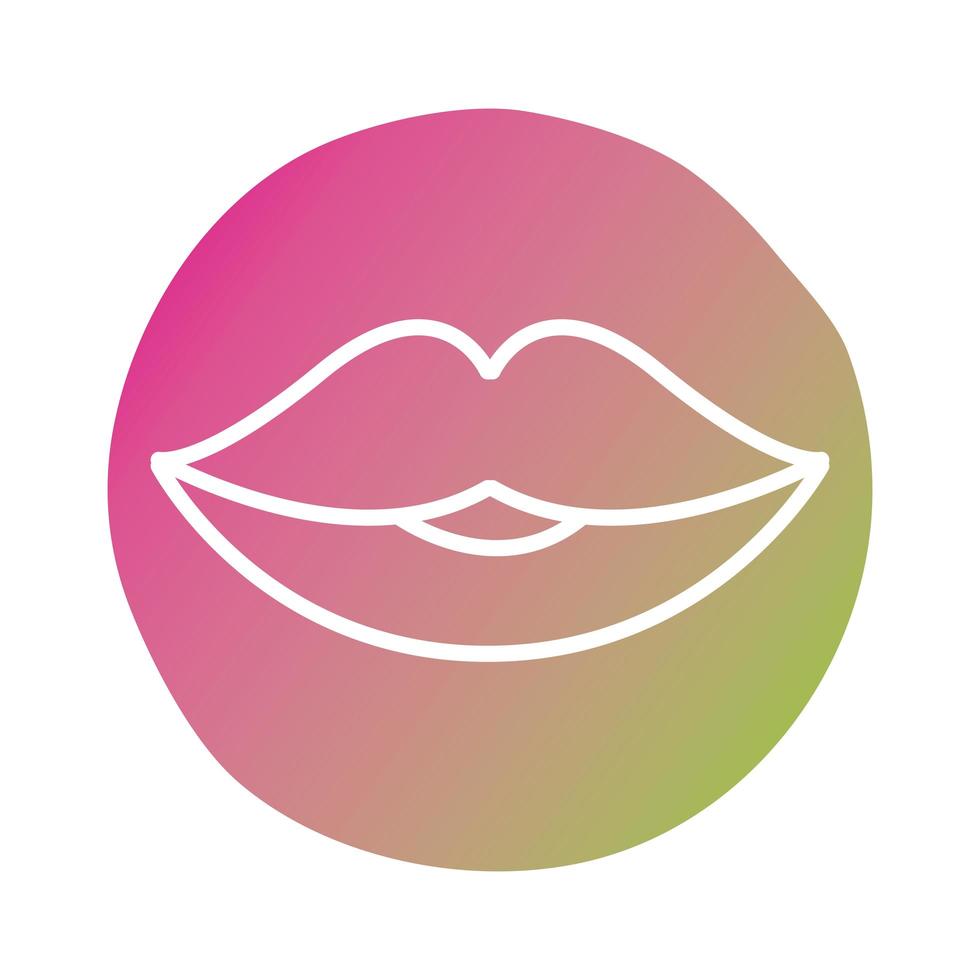 female sexy lips block style icon vector