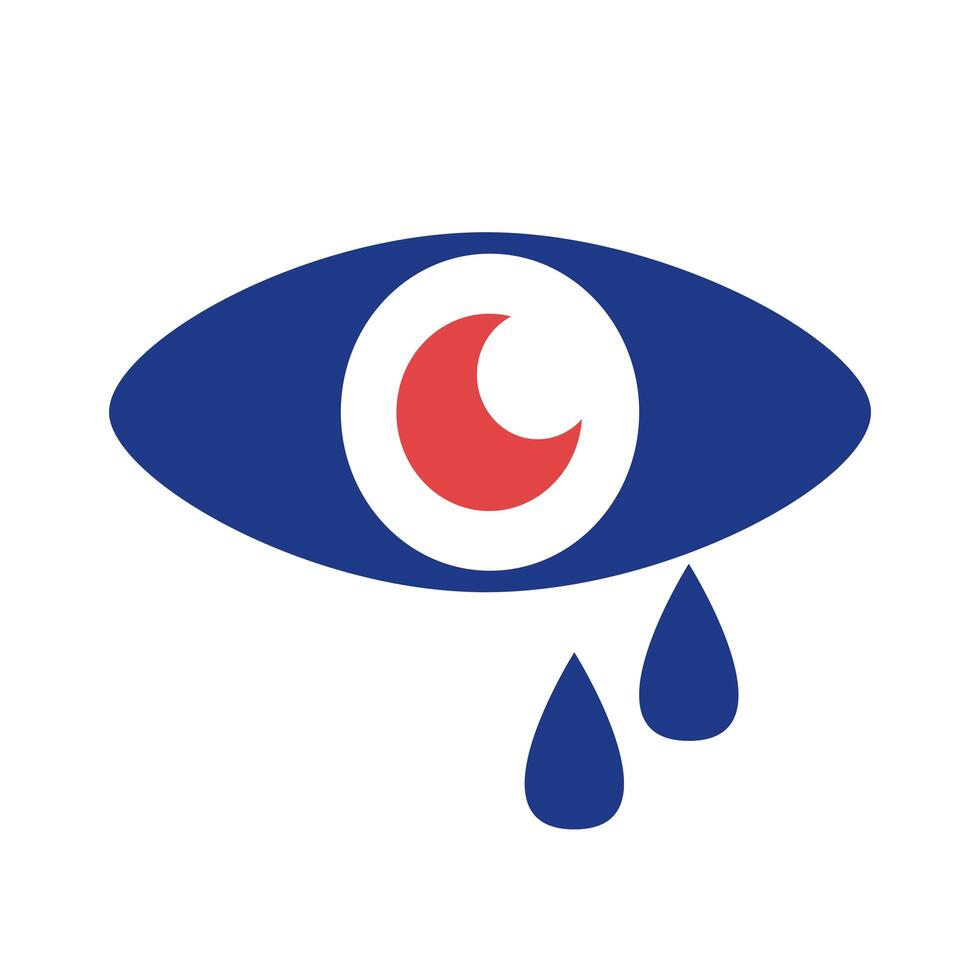 eye human with tears silhouette style icon vector