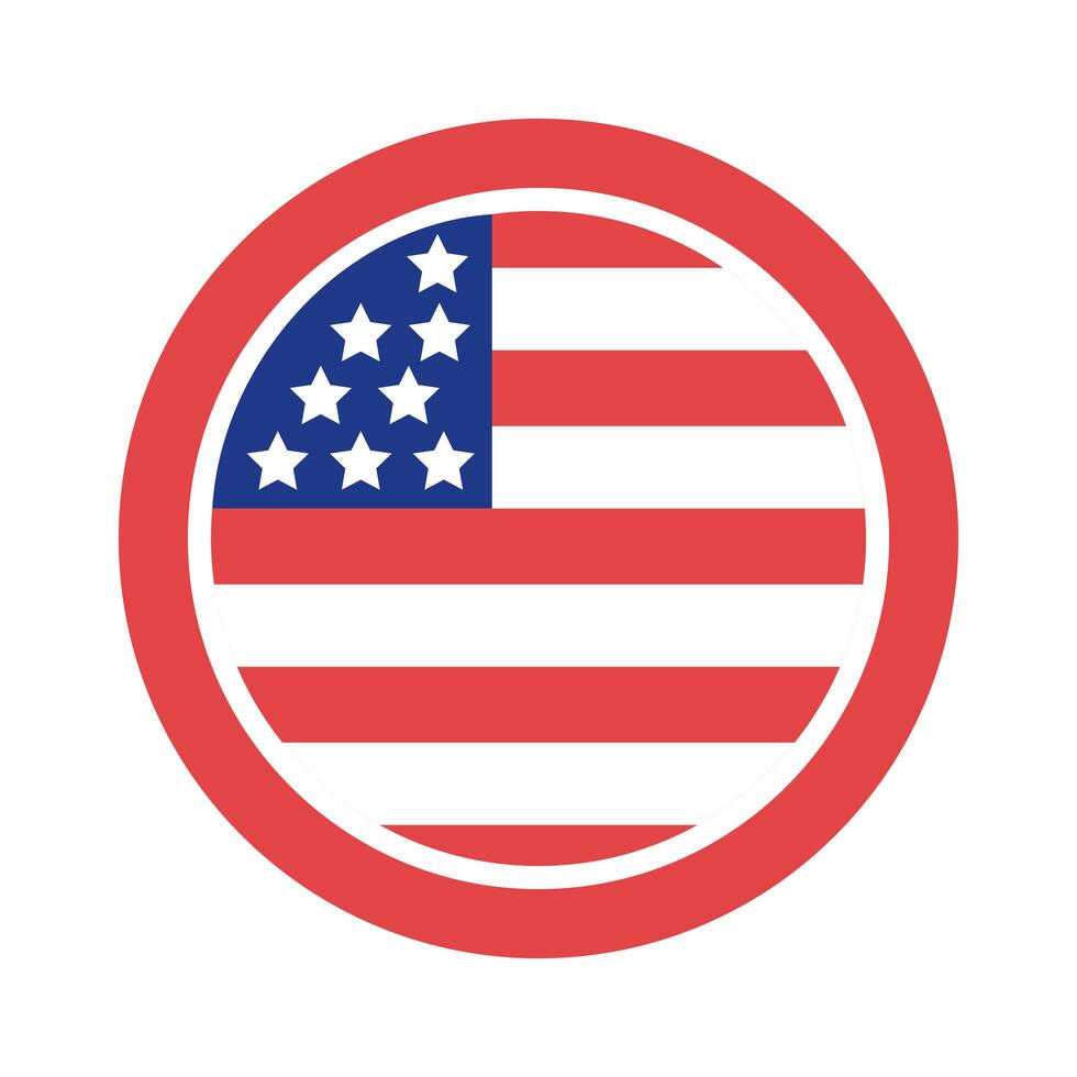 sticker with united states of america flag silhouette style vector