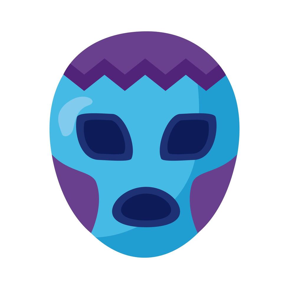 mexican mask of fighter detaild style icon vector