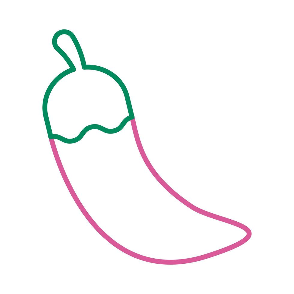 icono de estilo de línea de vegetales calientes de ají vector