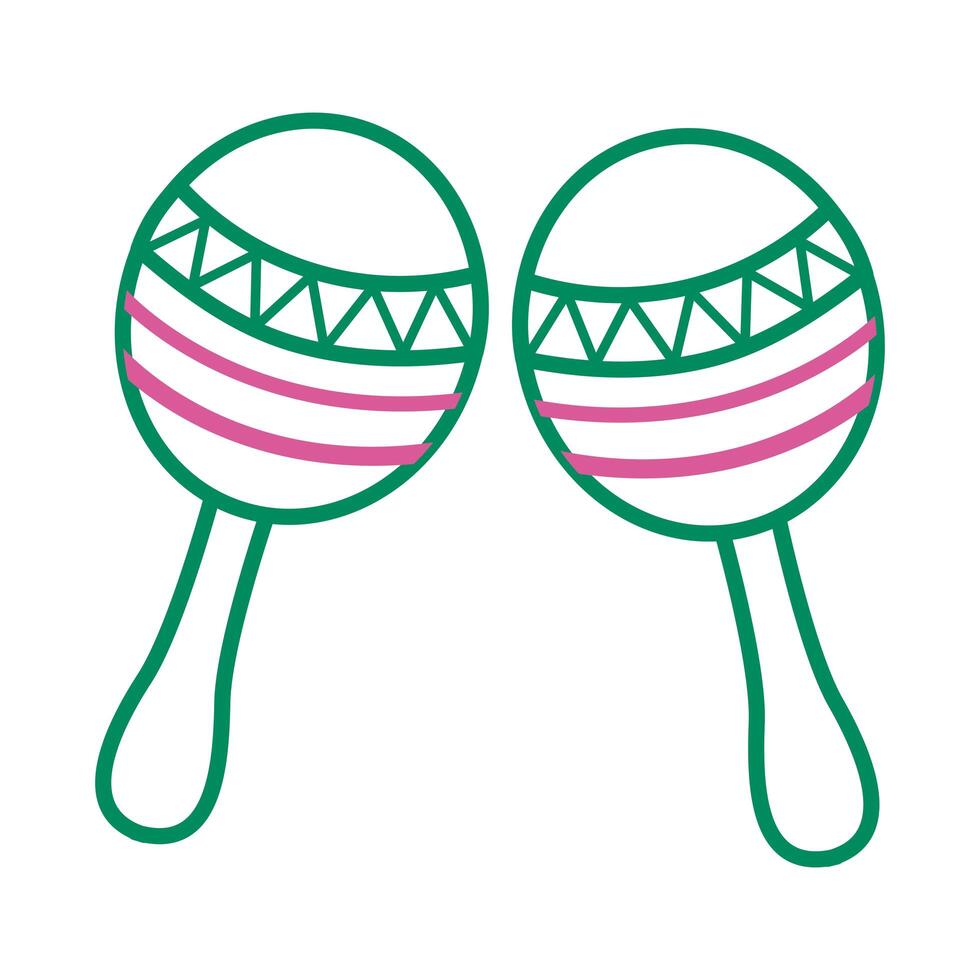 maracas mexican culture line style icon vector