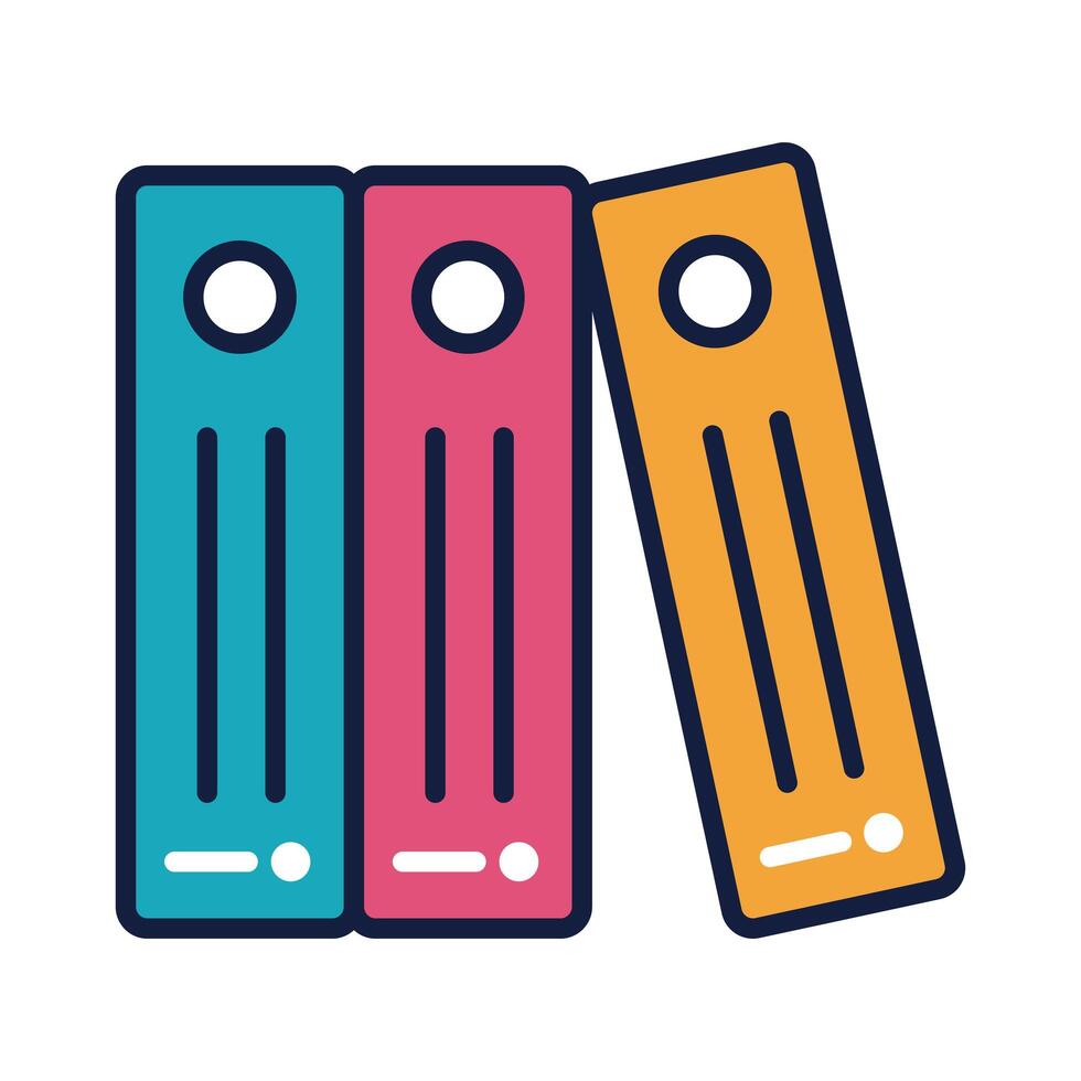 school pile text books line and fill style vector