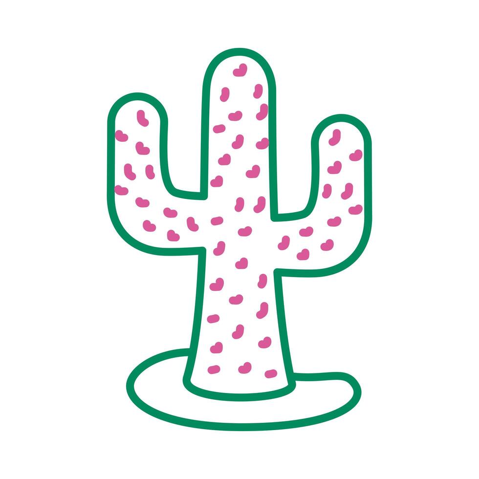 cactus mexican plant line style icon vector