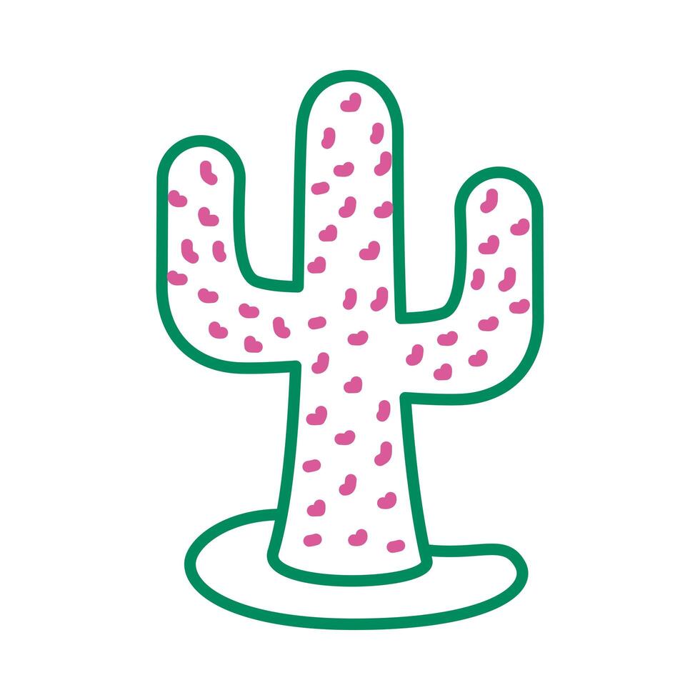 icono de estilo de línea de planta mexicana de cactus vector