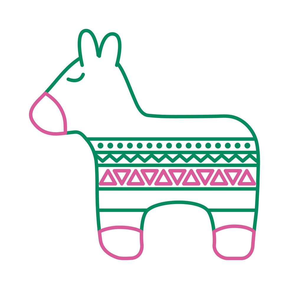 icono de estilo de línea de piñata de cultura mexicana vector