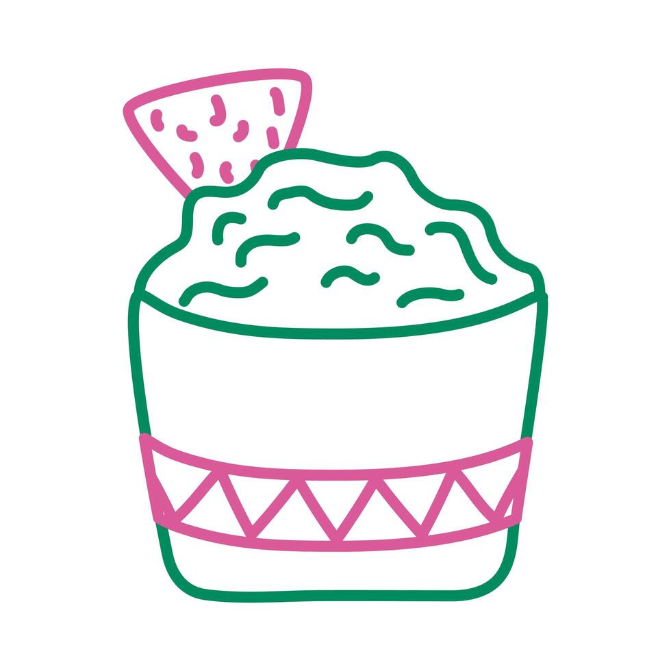 guacamole avocado sauce line style icon vector