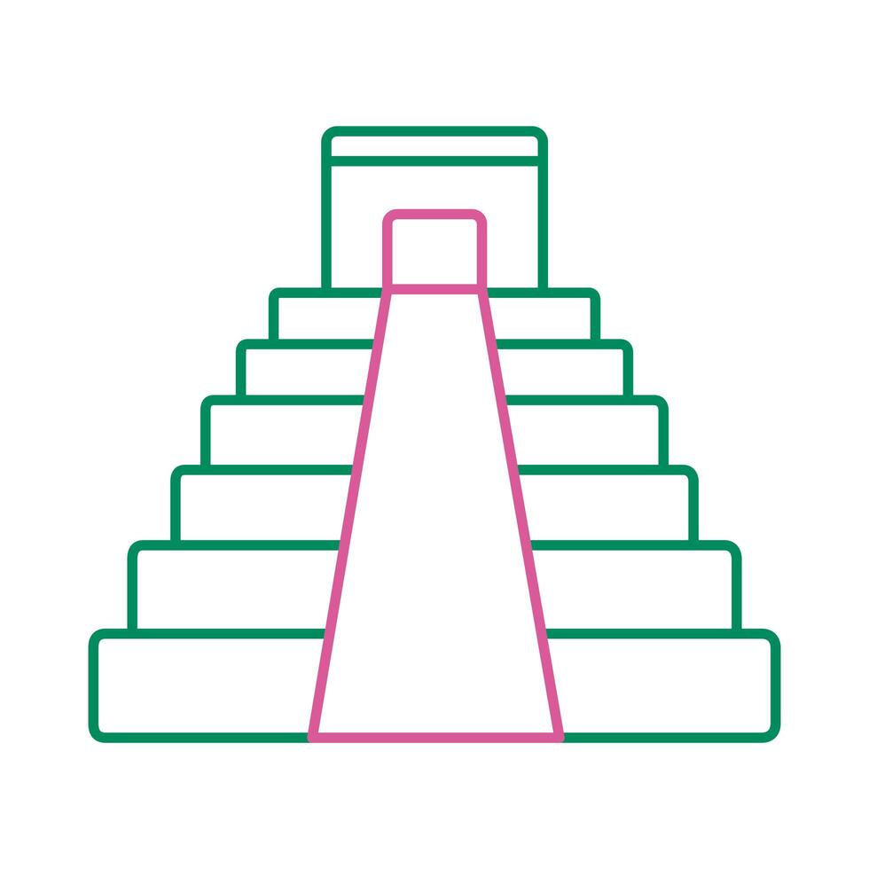 mexican pyramid culture line style icon vector