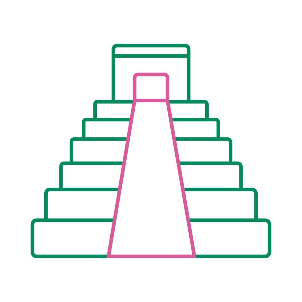 mexican pyramid culture line style icon vector