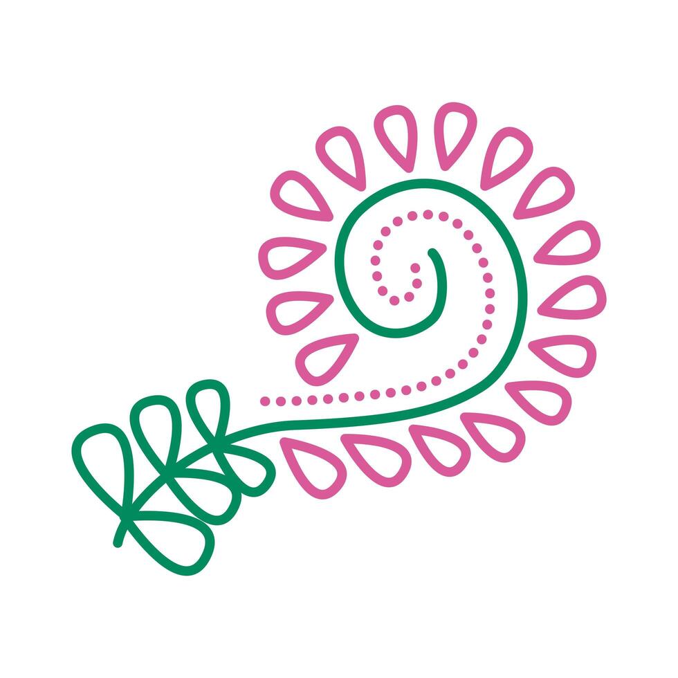 leafs branch line style icon vector