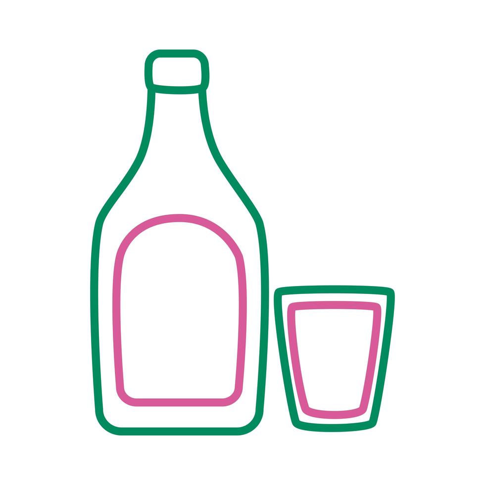 tequila bottle mexican line style icon vector