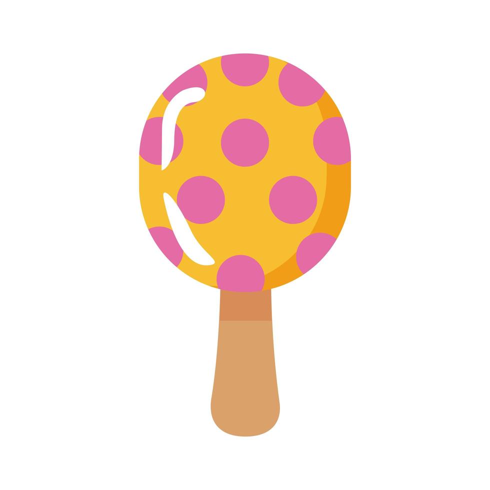 delicioso helado en palo con puntos estilo plano vector