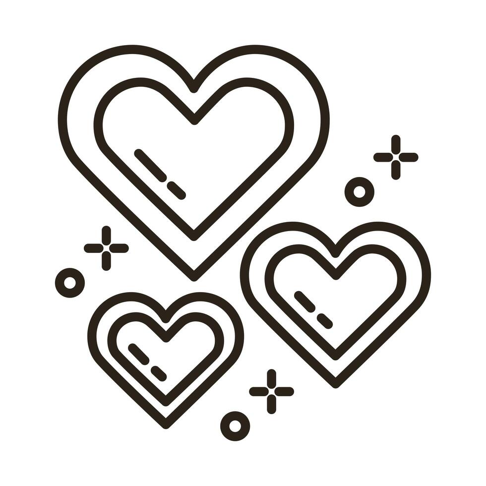 mother day hearts line style icon vector