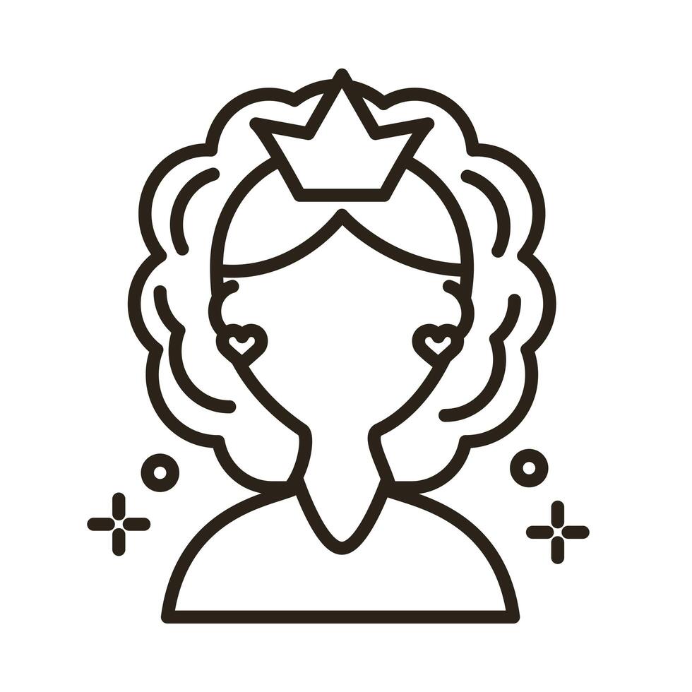 icono de estilo de línea de personaje de mamá del día de la madre vector