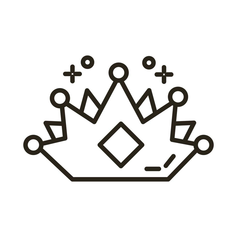 icono de estilo de línea de corona de reina vector