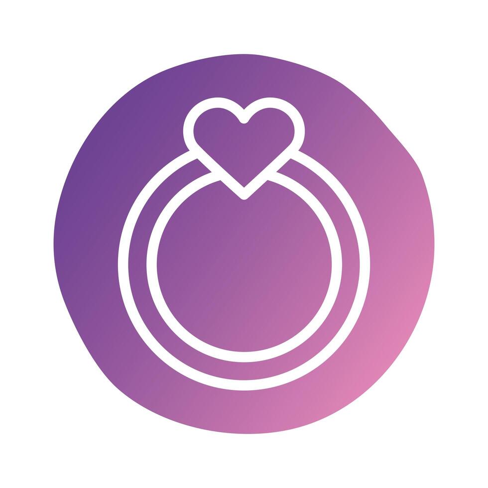happy valentines day heart in proposal rings block style vector