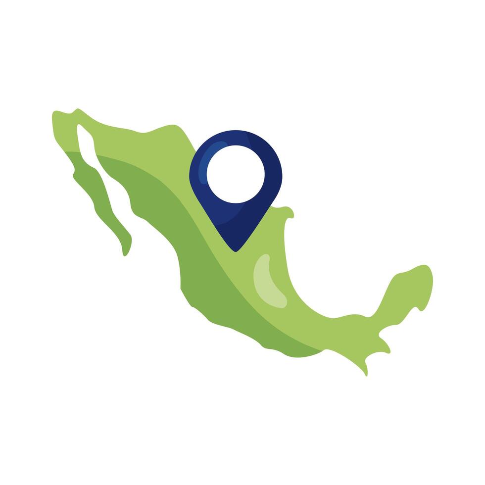mexico map detailed style icon vector