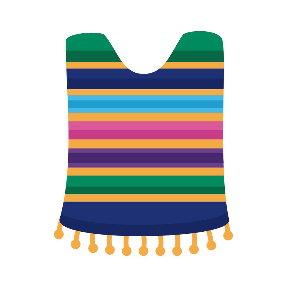mexican culture poncho detaild style icon vector