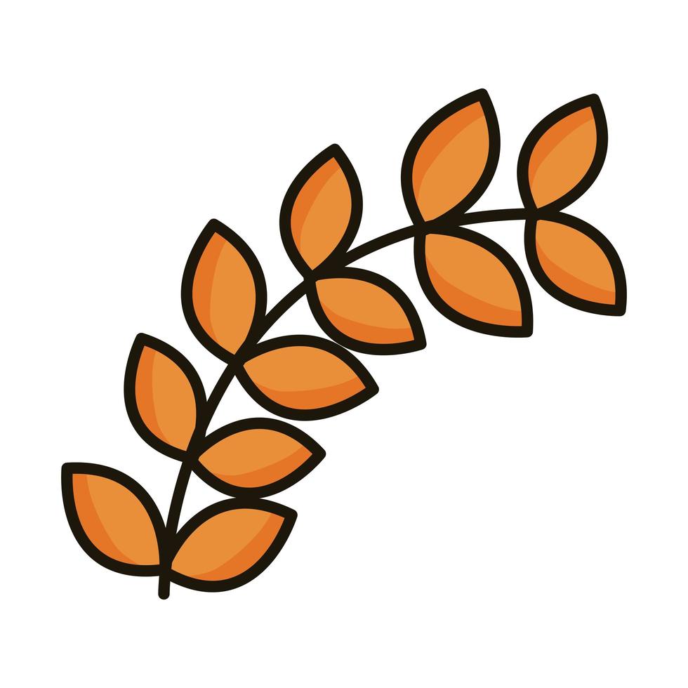 leafs plant ecology hand line and fill style icon vector