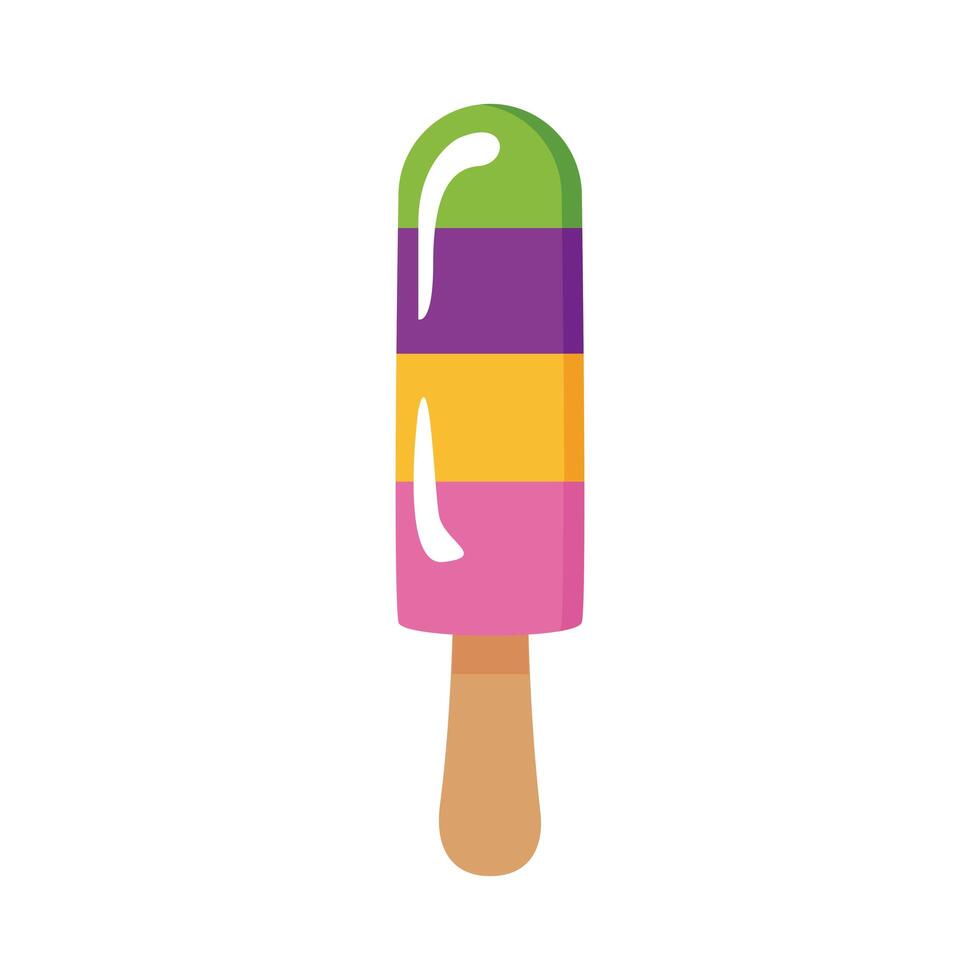 delicioso helado en barra con varios sabores estilo plano vector