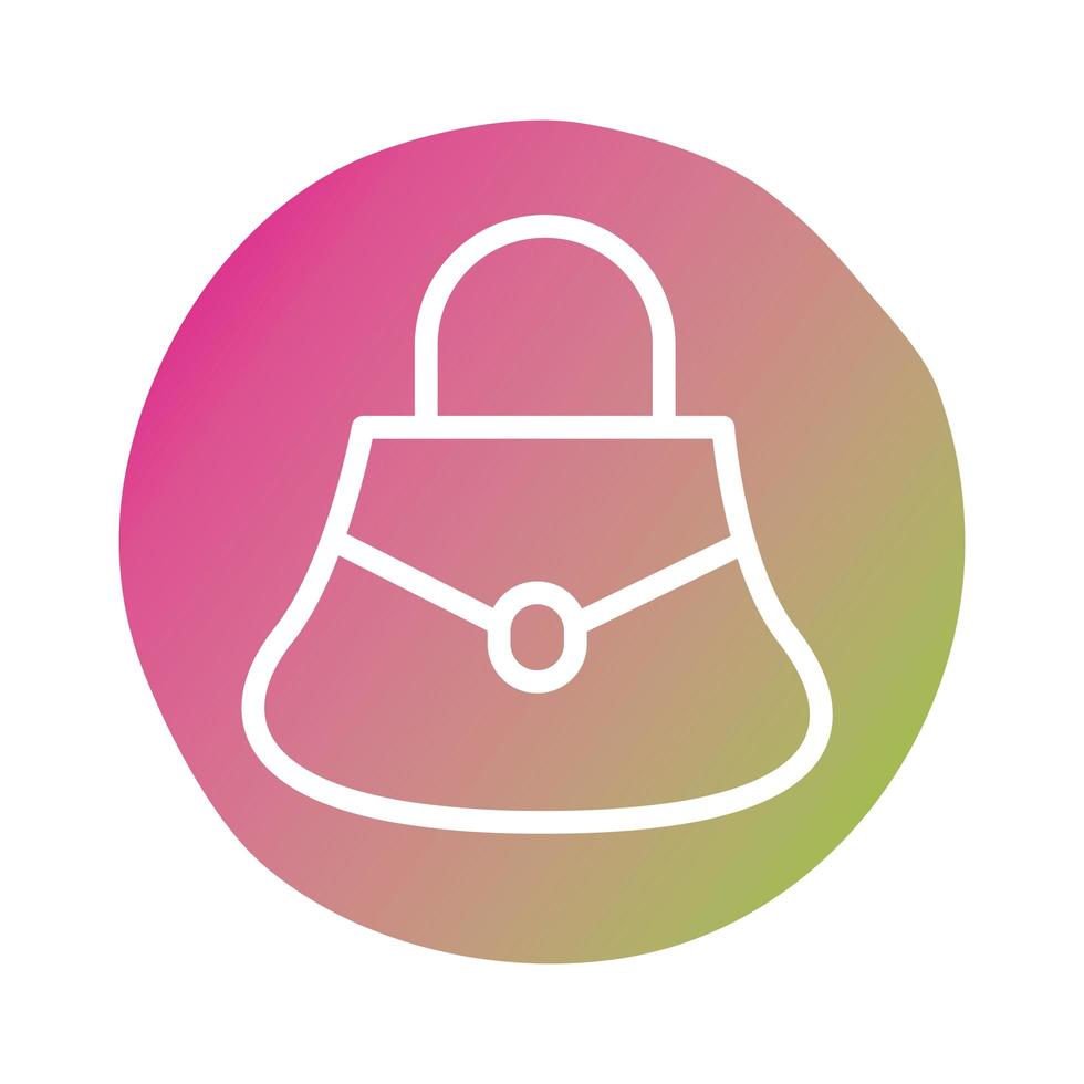 icono de estilo de bloque de bolso femenino vector