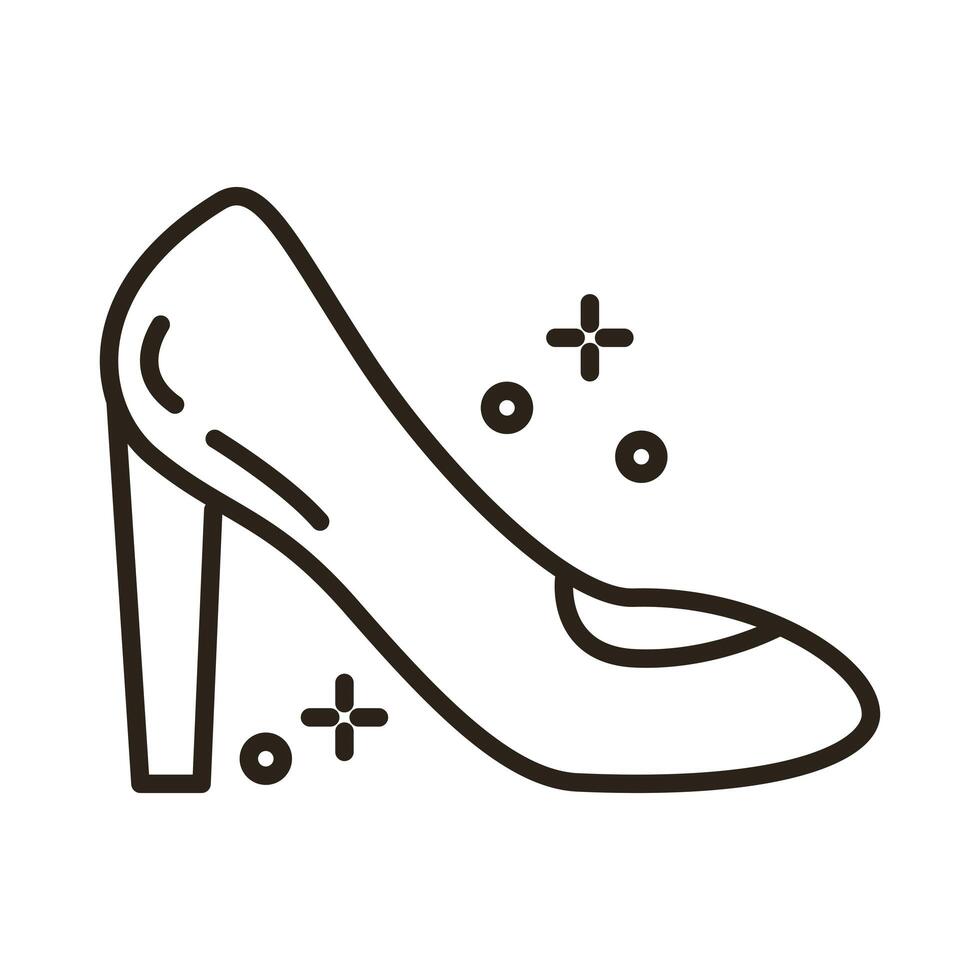 female heel shoe line style icon vector