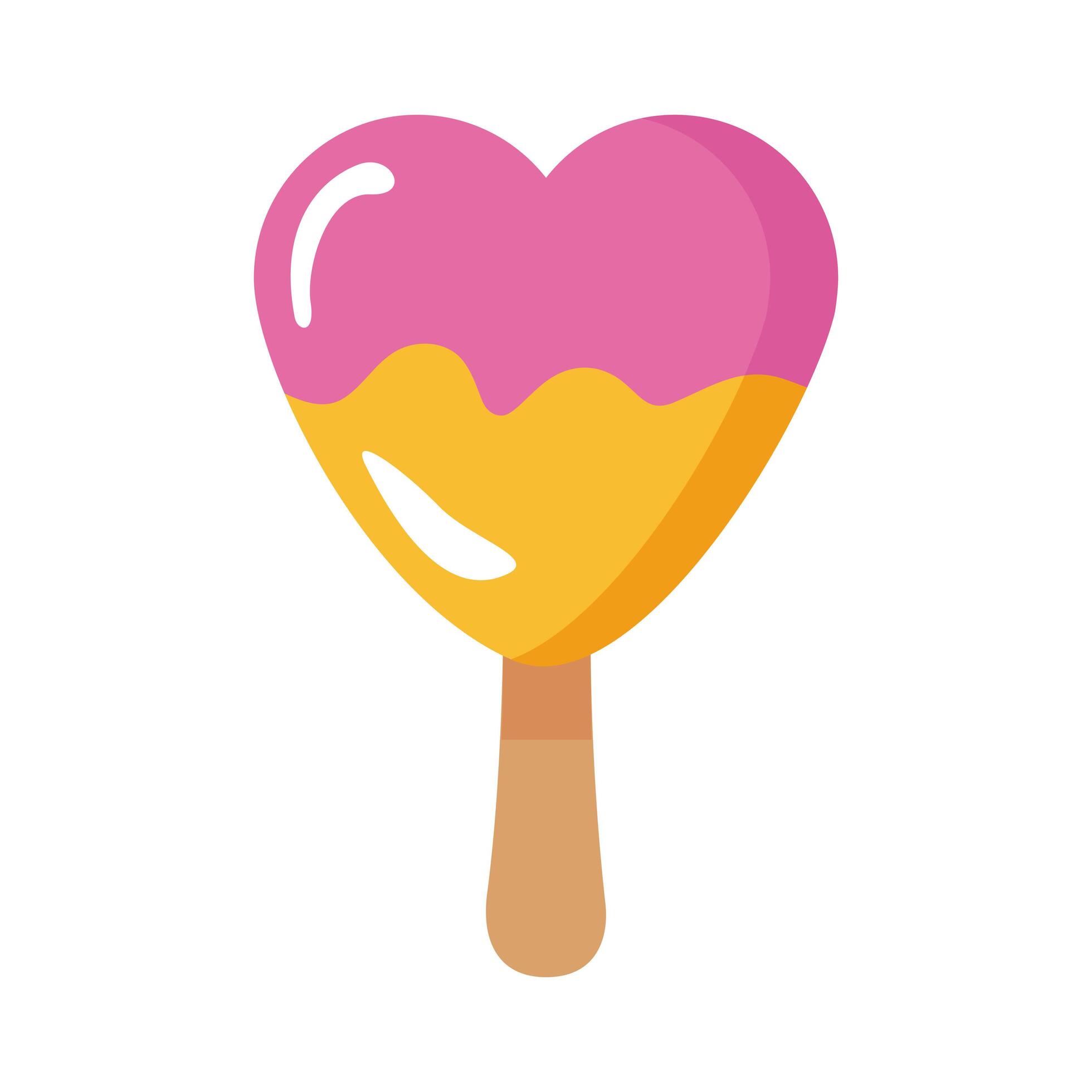 delicious ice cream in stick with heart shape flat style 2651536 Vector