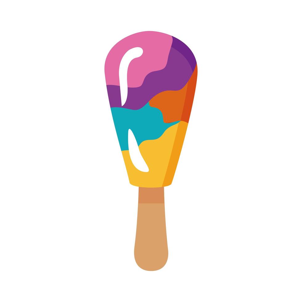 delicious ice cream in stick with various flavors flat style vector