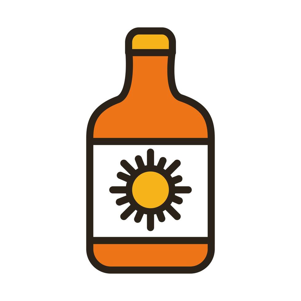 solar blocker bottle line and fill style icon vector